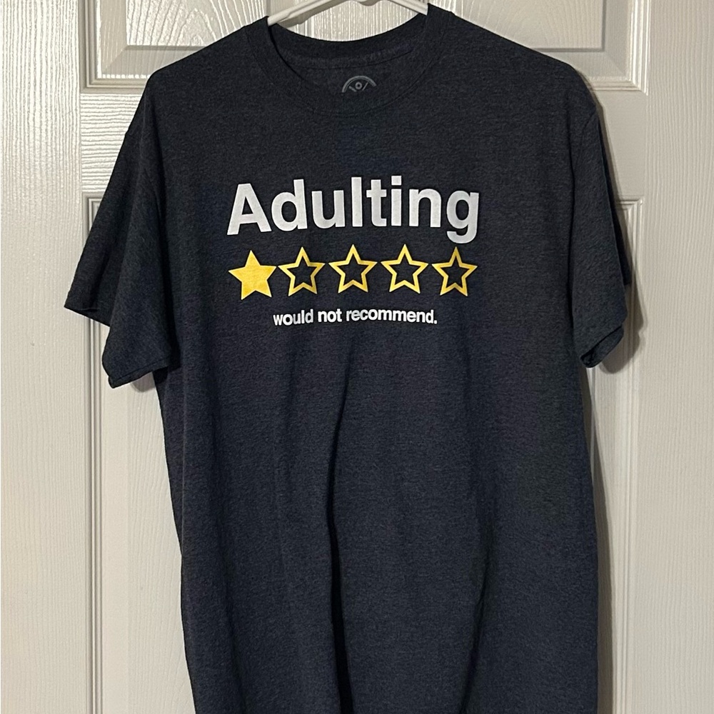 Blue T-Shirt with Yellow Star Design‎